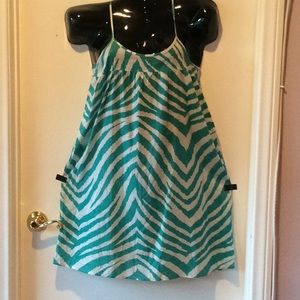 Echo Turquoise Zebra Print Thin Cotton Summer Dress